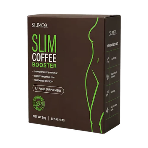 Box of Slimqa coffee booster with 30 sachets